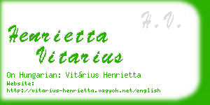 henrietta vitarius business card
